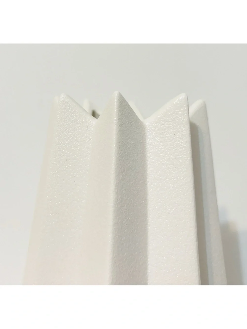 Geometric Ceramic Vase Origami Art Design Textured Porcelain Home Decor White 8